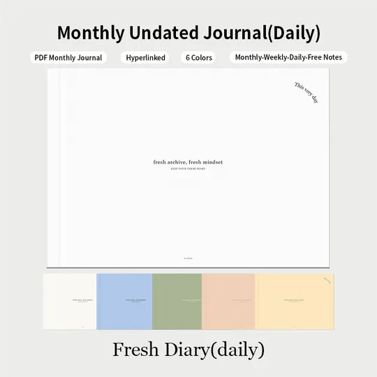 Undated Monthly Journal(Fresh Diary Daily) | Webudding