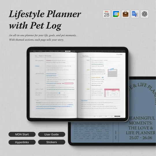 2025-2026 Lifestyle Planner with Pet Log