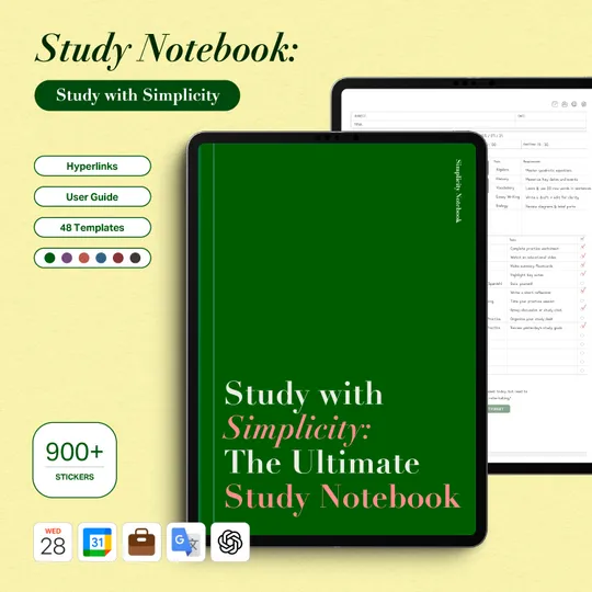 Study Notebook: Study with Simplicity (Shortcuts Integration)