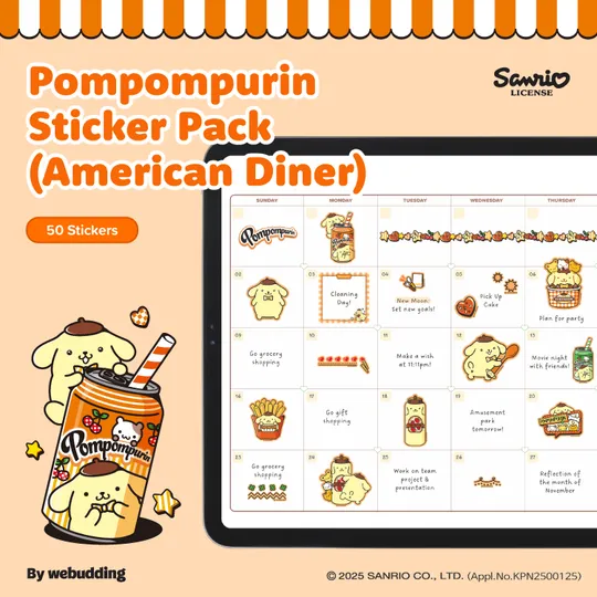 Pompompurin Sticker Pack <American Diner>