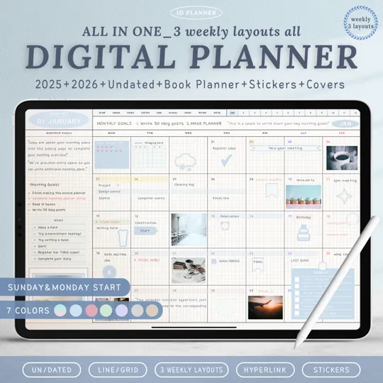 2026 아이디플래너 올인원 다이어리 / 위클리 3옵션 모두포함 -thumb