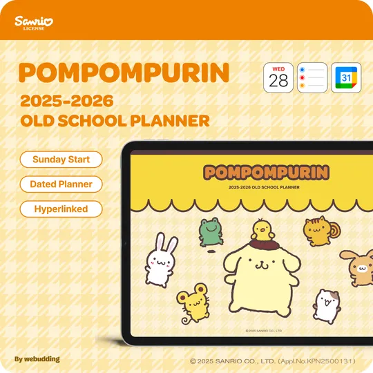 Pompompurin 2025-2026 planner <Old School>