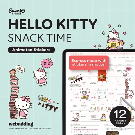 Hello Kitty Animated Sticker Pack <Snack Time>