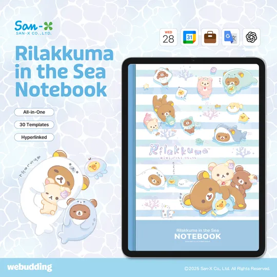 <Rilakkuma in the Sea> All-in-One Notebook