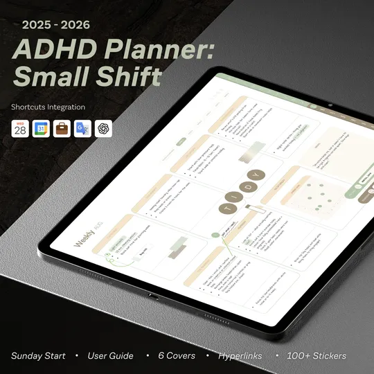 Small Shift: ADHD Planner (Shortcuts Integration, Landscape)-thumb