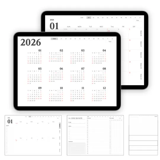 봄날일상🌸 [2026년 심플 굿노트 다이어리 - full]-thumb