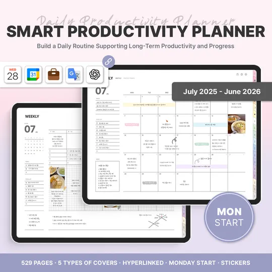 2025-2026 smart productivity planner (with Calendar Integration) [Monday]