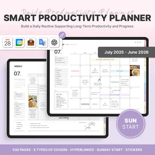 2025-2026 smart productivity planner (with Calendar Integration) [Sunday]