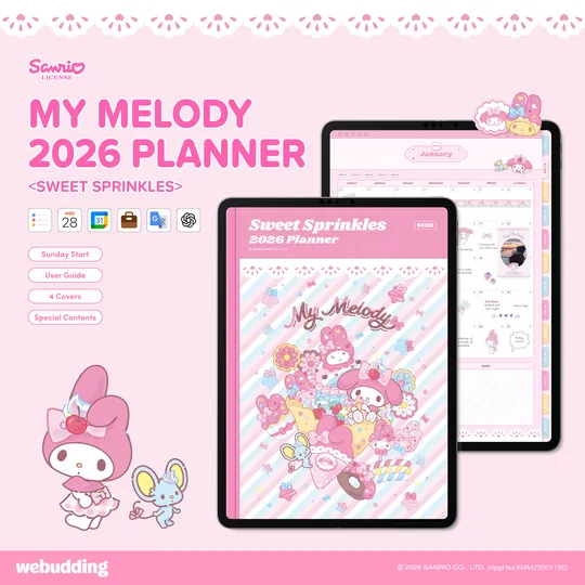 [Free Watermarked Preview] 2026 My Melody <Sweet Sprinkles> Planner