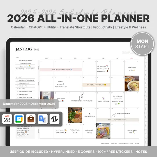 2026 올인원 데일리 플래너 (화이트ㆍ단축어 연동ㆍ가로형)-thumb