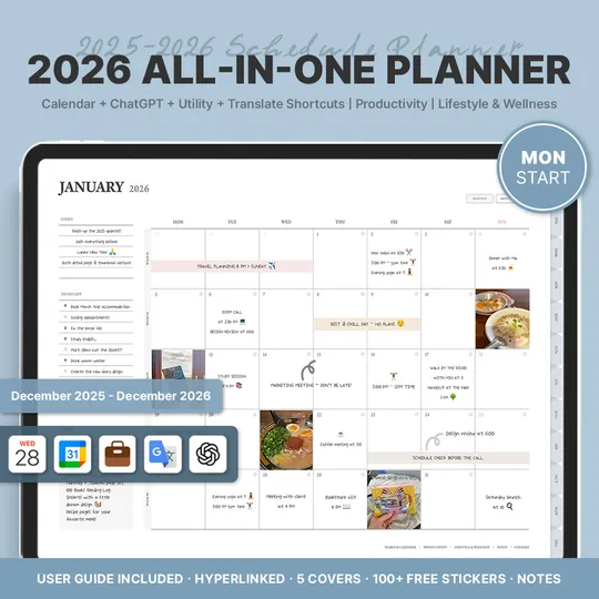 2026 올인원 데일리 플래너 (블루ㆍ단축어 연동ㆍ가로형)-thumb
