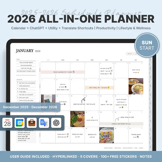 2026 올인원 데일리 플래너 (블루ㆍ단축어 연동ㆍ가로형)-thumb