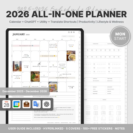 2026 올인원 데일리 플래너 (화이트ㆍ단축어 연동ㆍ세로형)-thumb