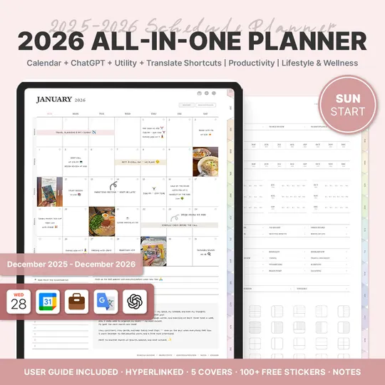 2026 올인원 데일리 플래너 (레인보우ㆍ단축어 연동ㆍ세로형)-thumb
