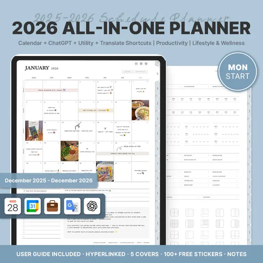 2026 올인원 데일리 플래너 (블루ㆍ단축어 연동ㆍ세로형)-thumb