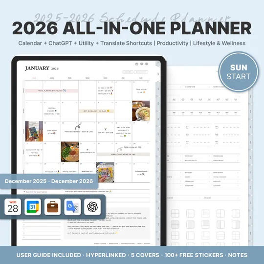 2026 올인원 데일리 플래너 (블루ㆍ단축어 연동ㆍ세로형)-thumb