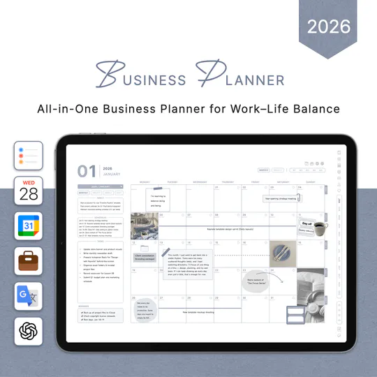 2026 all-in-one business planner [NAVY] [Integrated]