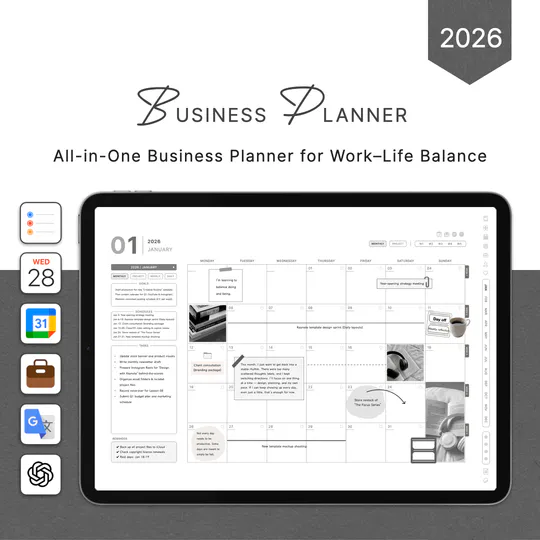 2026 all-in-one business planner [BLACK] [Integrated]