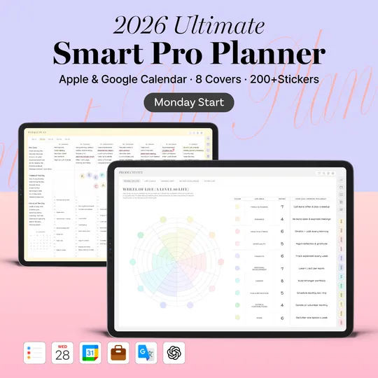 2026 Ultimate Smart Pro Planner (Mon. Start)