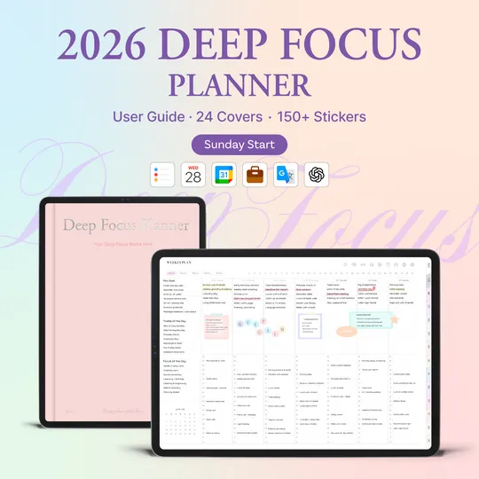 [Free Watermarked Preview] 2026 Deep Focus Planner(Sun.Start)