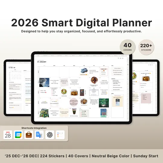 2026 스마트 디지털 플래너 (베이지)-thumb