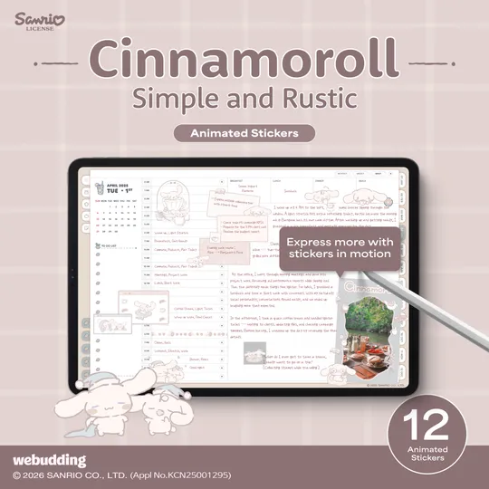 Cinnamoroll <Simple & Rustic> Animated Stickers